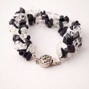 Natural Crystal/Goldstone Chip Bead Bracelet